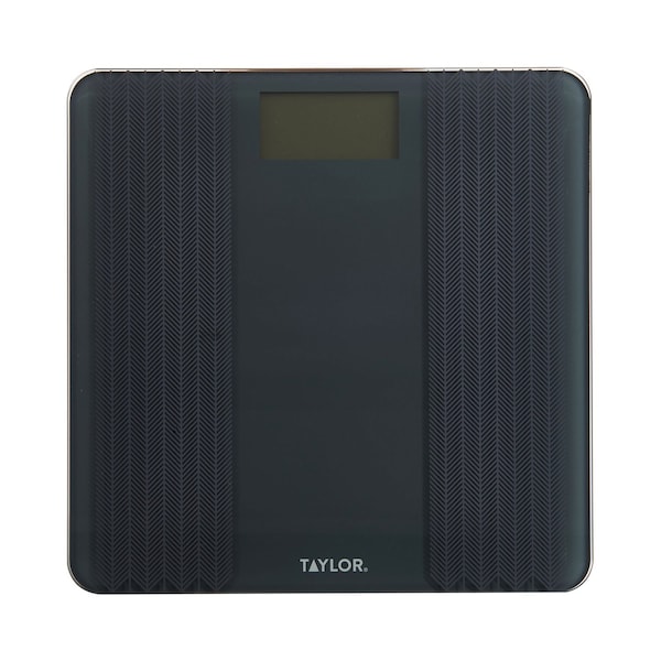 Taylor Digital Glass Scale with Textured Herringbone Design, 500-Lb. Capacity 5273274 - main